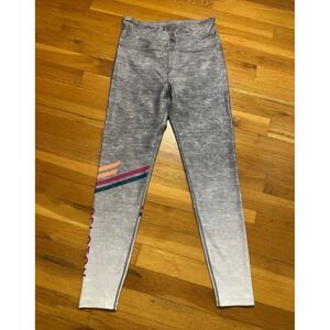 Peloton Womens Grey Ombre Metallic Sparkle High Waist Active Leggings Size Med